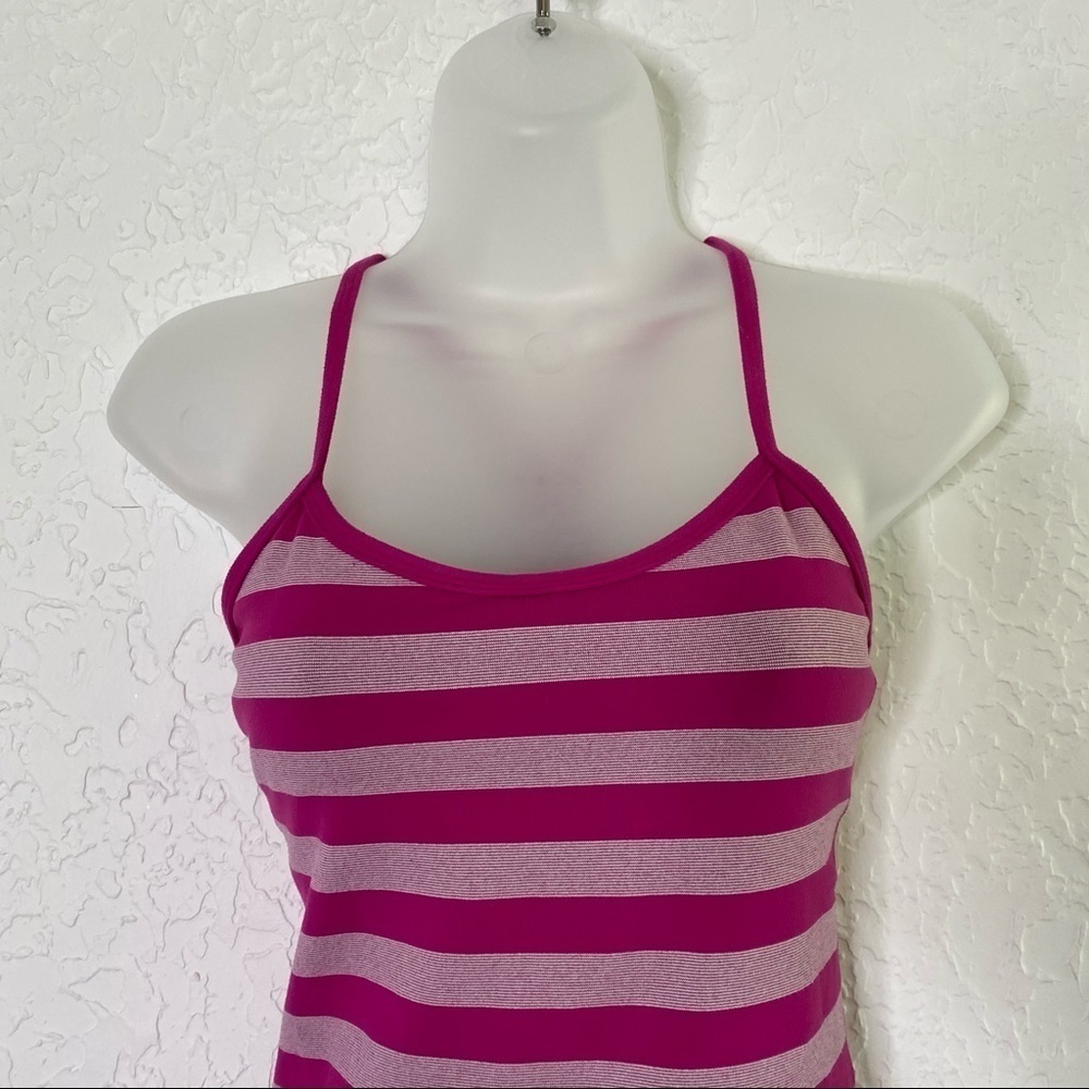 Lululemon Power Y Tank Luon striped Raspberry Size 4 - Picture 6 of 11